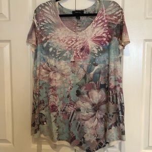 Printed butterfly tee